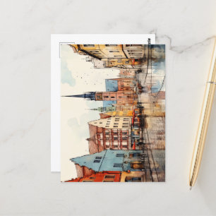 A Beautiful Artistic View of Germany’s Iconic City Postcard