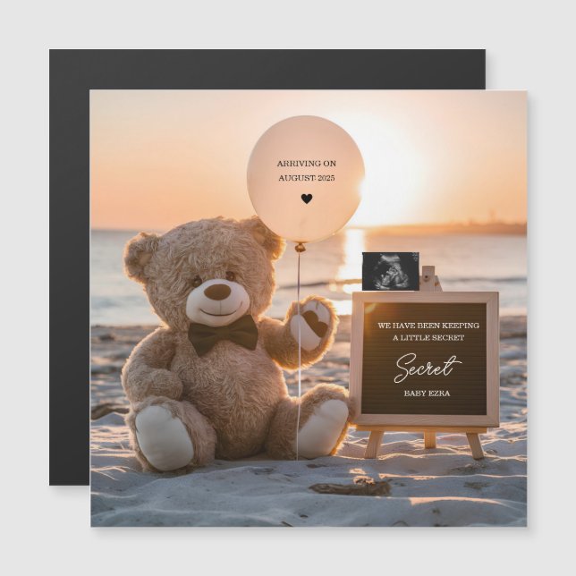A beautiful beach digital pregnancy announcement  (Front/Back)
