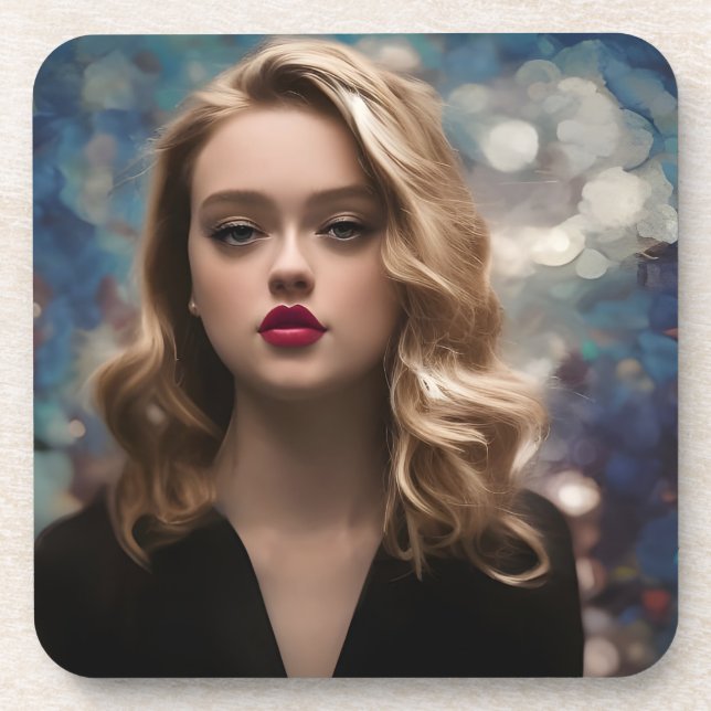 A Beautiful Blonde Woman  Coaster (Front)