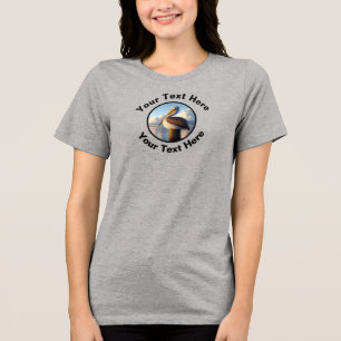 A Beautiful Brown Pelican with Custom Text  Tri-Blend Shirt