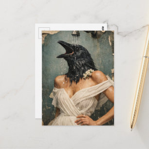 A Beautiful Crow in the Shower Postcard