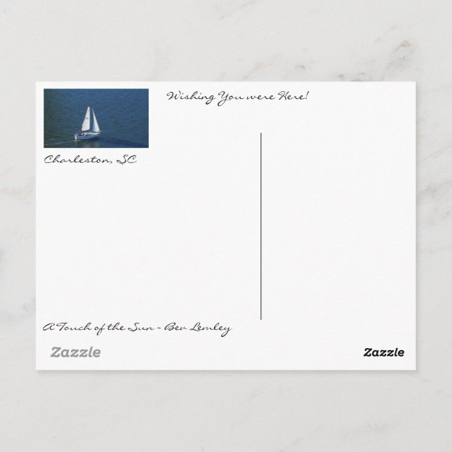 A Beautiful Day in Charleston Harbour! Postcard (Back)