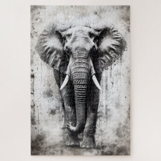 a beautiful elephant as a puzzle