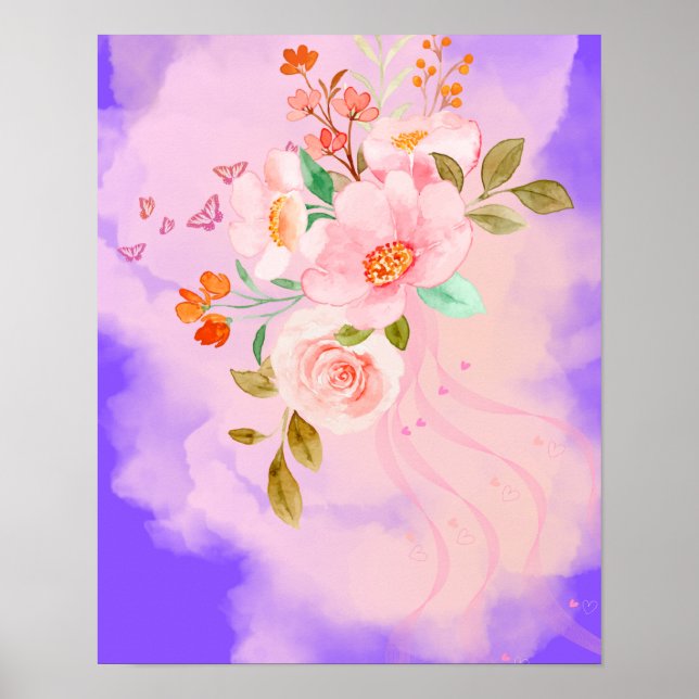 A beautiful flower poster brush style (Front)