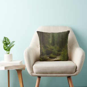 A Beautiful Forest Stream Cushion