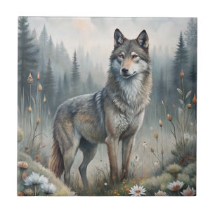 A Beautiful Forest Wolf Tile