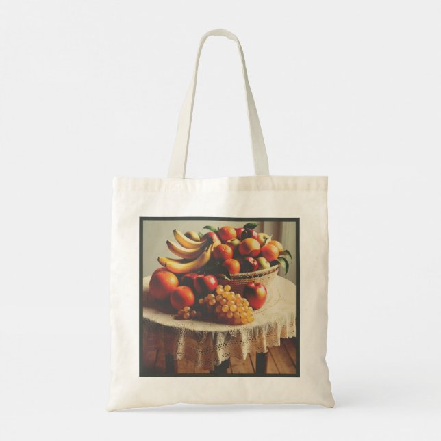 A Beautiful Fruit Basket Design Tote Bag (Back)
