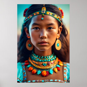 A beautiful girl from the Indian tribes Poster