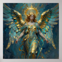 A Beautiful Gold and Turquoise Angel