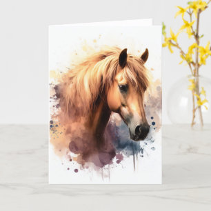 A beautiful golden horse card
