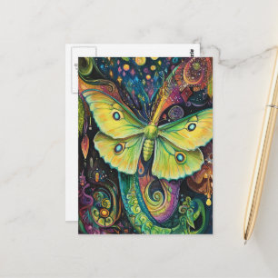 A Beautiful Green Luna Moth Postcard