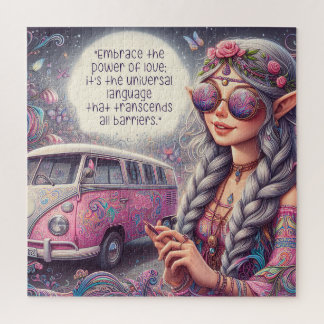 A Beautiful Hippie Girl Jigsaw Puzzle