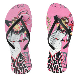 A beautiful lady 2 flip flops