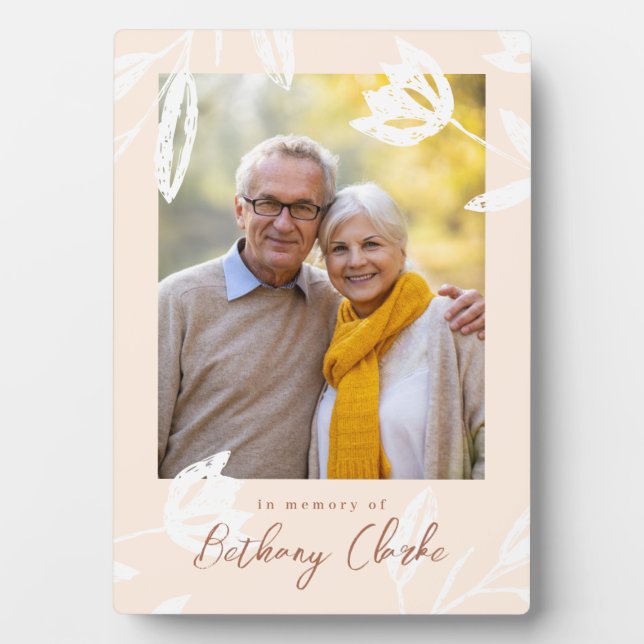 A Beautiful Life Natural Tones and Floral Photo Pl Plaque (Front)