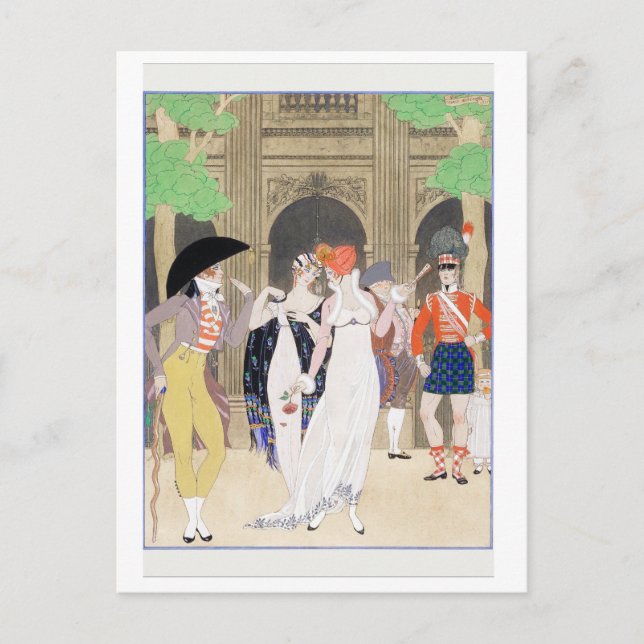 A Beautiful Palais gathering by Barbier Postcard (Front)