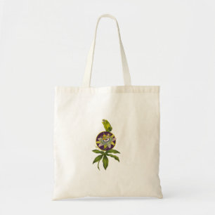 A beautiful passion fruit flower tote bag
