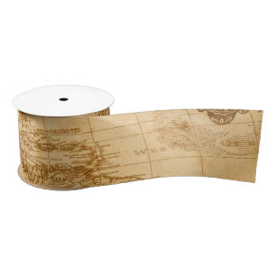 A beautiful picture of an old map of America  Satin Ribbon
