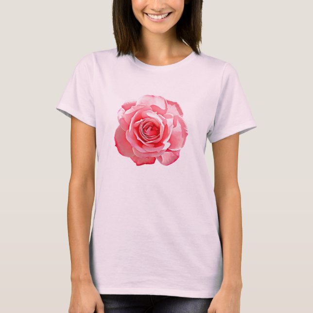 A beautiful pink rose. T-Shirt (Front)