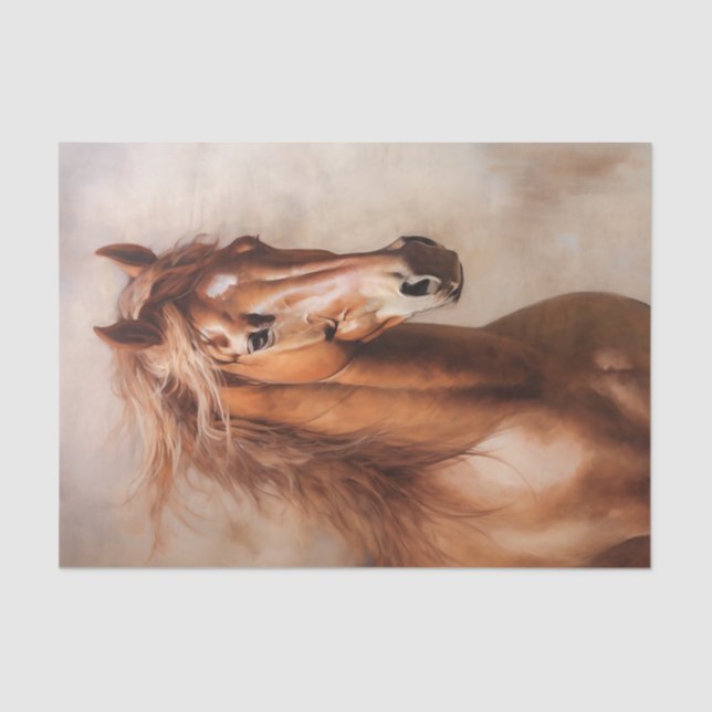 A Beautiful Portrait of a Chestnut Brown Horse Tissue Paper (Front)