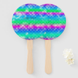 A beautiful range of mermaid-style colours     hand fan