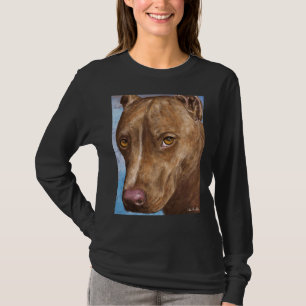 A Beautiful Red Nose Pit Bull Painting T-Shirt