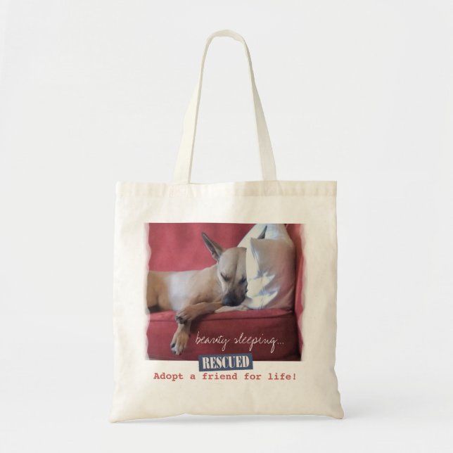 A Beautiful Sleeping Dog Tote Bag (Front)