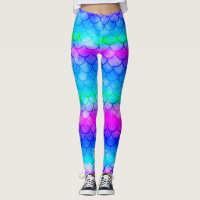 A beautiful spectrum of mermaid colours leggings