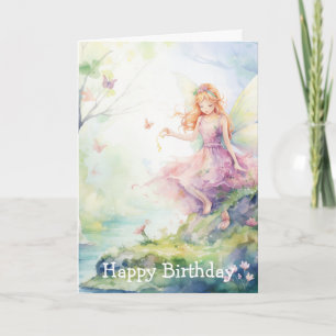 A Beautiful Spring Fairy Birthday Card