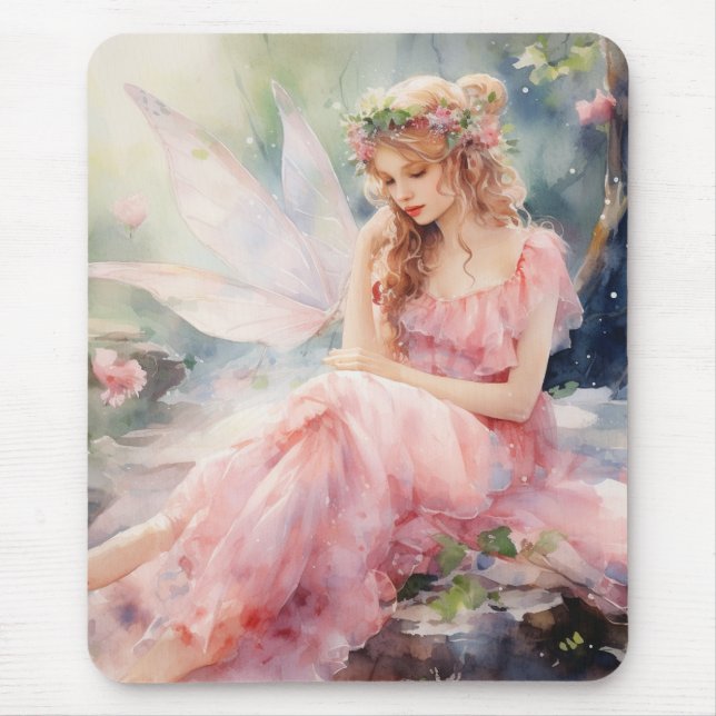 A Beautiful Spring Fairy Mouse Pad (Front)