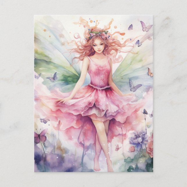 A Beautiful Spring Fairy Postcard (Front)