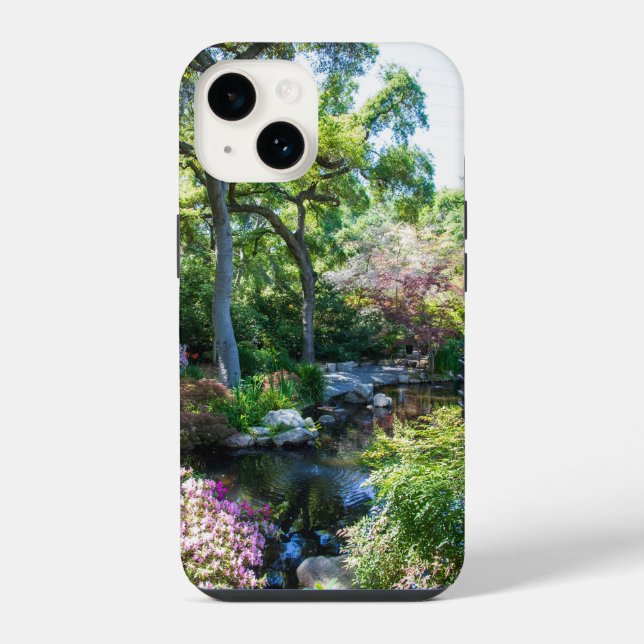 a beautiful spring landscape in a Japanese Garden iPhone Case (Back)