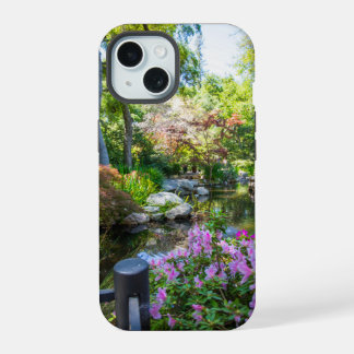 a beautiful spring landscape in the garden iPhone 15 case