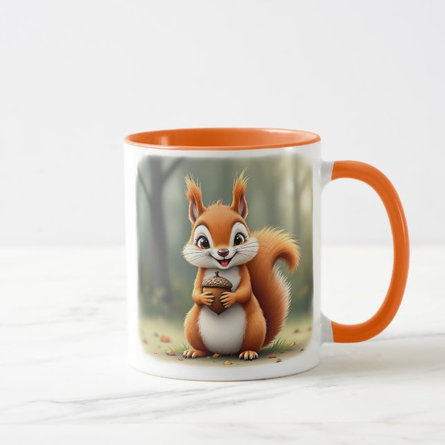 A beautiful squirrel presents its hazel to you. mug (Right)