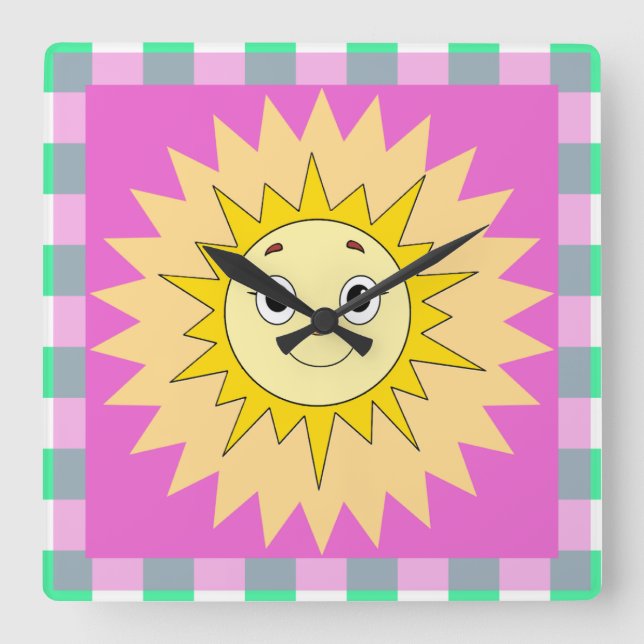 A beautiful sun cartoon wall clock (Front)