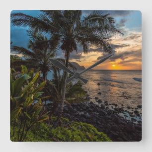 A beautiful sunset 2 square wall clock