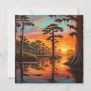 A beautiful sunset down on the Bayou Invitation
