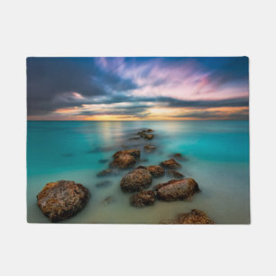 A Beautiful Sunset Over Grace Bay   Turks & Caicos Doormat