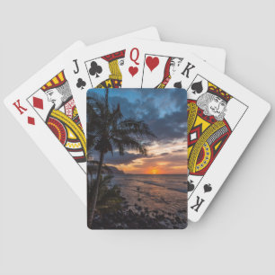 A beautiful sunset playing cards