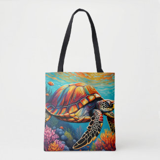 A beautiful turtle tote bag