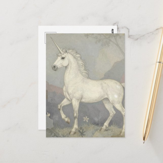 A Beautiful Unicorn  Postcard (Front/Back In Situ)