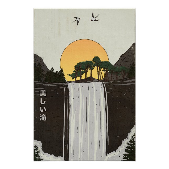 A Beautiful Waterfall Poster (Front)