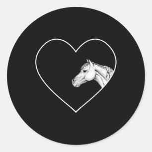A Beautiful White Horse For Riding Girls Heart Of  Classic Round Sticker
