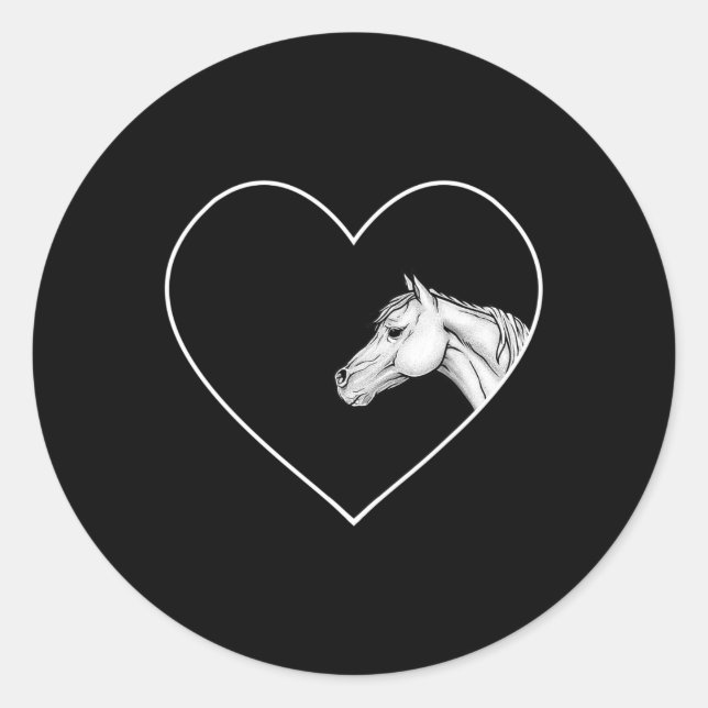A Beautiful White Horse For Riding Girls Heart Of  Classic Round Sticker (Front)