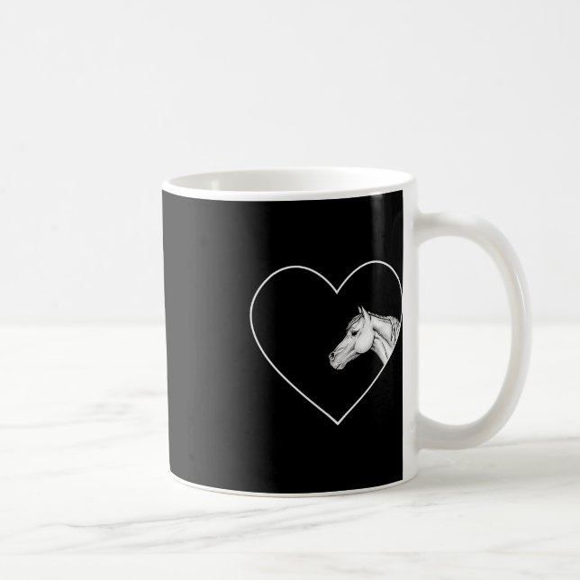 A Beautiful White Horse For Riding Girls Heart Of  Coffee Mug (Right)