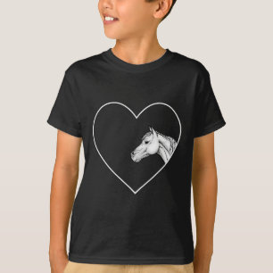 A Beautiful White Horse For Riding Girls Heart Of  T-Shirt