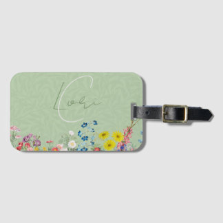 A beautiful wildflower garden personalised luggage tag