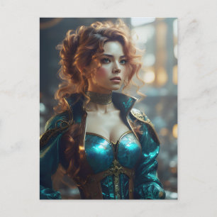 A beautiful woman postcard