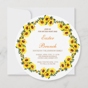 A beautiful wreath of sunflowers, Ester branch In Invitation