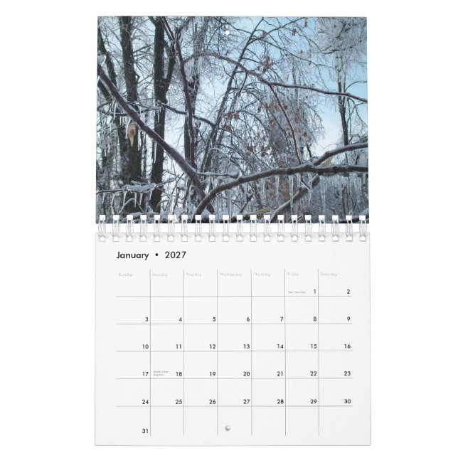 A Beautiful Year Calendar (Jan 2027)