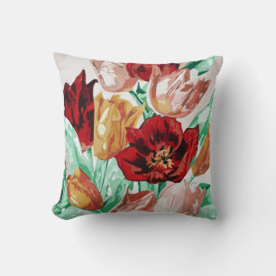 A Beautifully Bold Floral Bouquet of Tulips Cushion